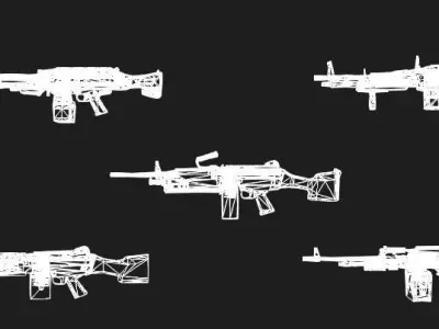 machines guns rigged pack 3D model