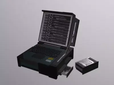 Military Computer Laptop Low-poly 3D model