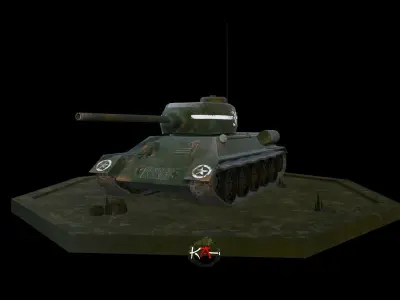 T 34-85 Soviet Low-poly 3D model