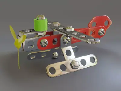 Toy plane 3D model 7