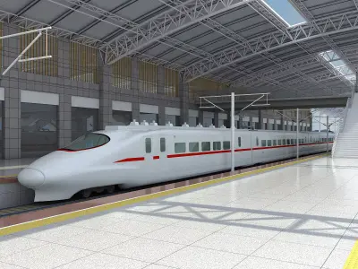 High-speed Railway Station 02 3D model