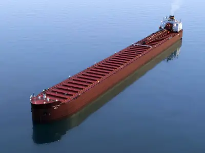 Great Lakes-based bulk carrier freighter 3D model