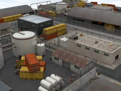 Industrial  Area - Scene Low-poly 3D model