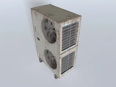 Rusty Rooftop AC hvac unit 2 Low-poly 3D model