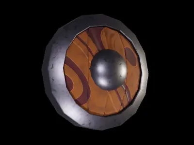 Procedural Stylized Low Poly 3 Shield Models Low-poly 3D model