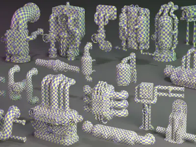 Wall Tube Mechanism Props 1 - 20 pieces 3D model