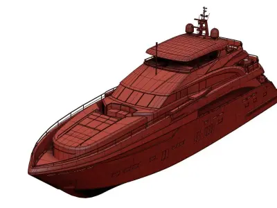 Large luxurious yacht 3D model