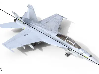 F-18F Super Hornet Low-poly 3D model