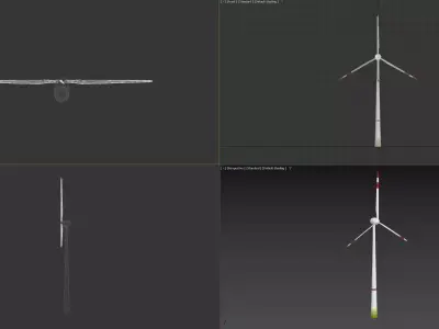 Dynamic  Wind Turbine - Animated Low-poly 3D model