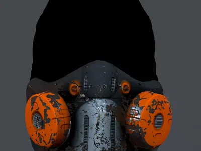 Gas mask helmet 3d model scifi  Low-poly 3D model 6