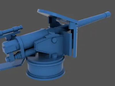 120-40mm WW2 Italian Howitzer-Obice - Personal lic 1-200 scale 3D print model