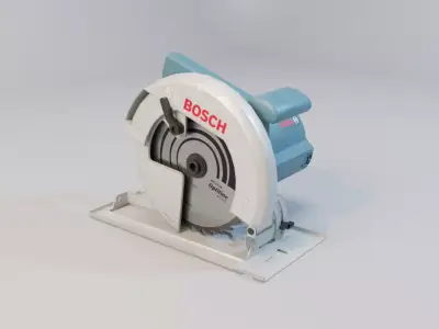 Realistic Power Tool Bosch Circular Saw with PBR Texture Low-poly 3D model