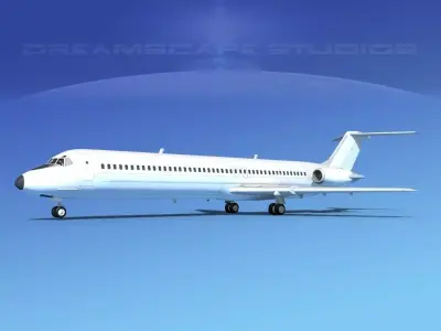 Douglas DC-9-50 Unmarked 2 3D model