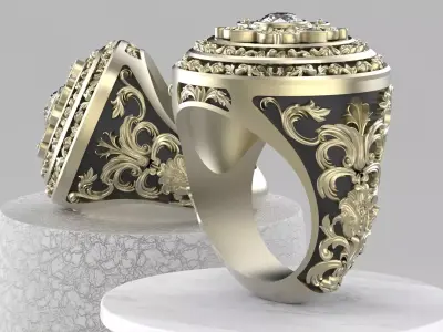 floral ring 3D print model