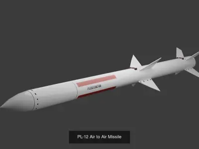 Low Poly 3x Modern Chinese Missiles 3D Model Pack