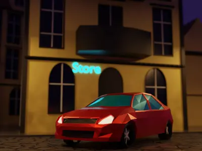 Car 3d model - Low poly stylized  Free low-poly 3D model