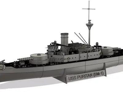 USS Puritan BM1 - Coastal Defense Monitor - RC Model 1-96 Scale  3D print model
