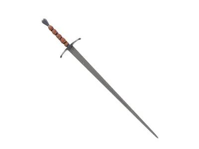 Long Sword with PBR material Game ready Low-poly 3D model
