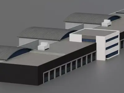 Factory Garage Low-poly 3D model