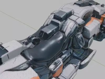 High Poly Futuristic Hover Car MultiFormat SciFi Vehicle 3DModel 3D model