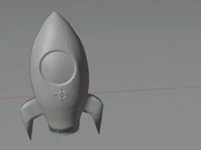Rocket ship Low-poly 3D model