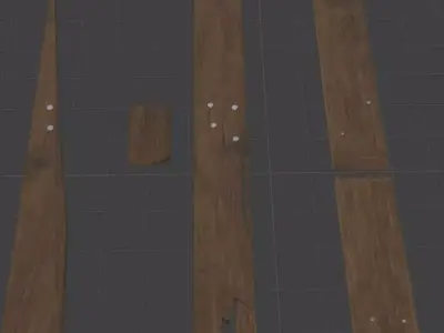 broken wooden pallets set Low-poly 3D model