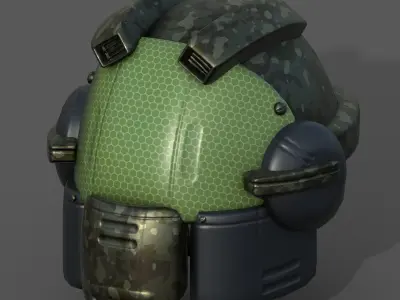 Helmet scifi military combat 3d model  Low-poly 3D model shop