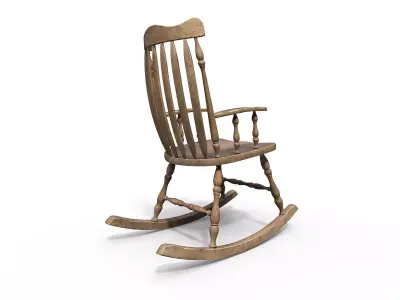 Antique rocking chair Low-poly 3D model purchase