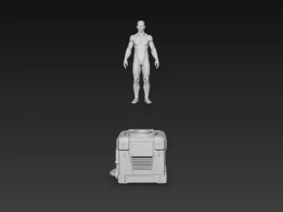 Sci-Fi Hologram Projector - Futuristic Industrial Device - PBR Low-poly 3D model