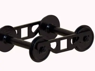 train wheels realstic Low-poly 3D model