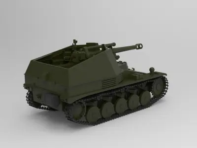 Wespe self-propelled gun 3D model