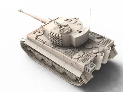 Panzerkampfwagen VI Sd kfz 181 Tiger I ausf E Late production 3D model