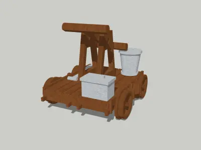  Railway Handcart with Tools by Outland Models Low-poly 3D model