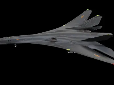 H-10 Sanwuzu Chinese Concept Strike Bomber Low-poly 3D model