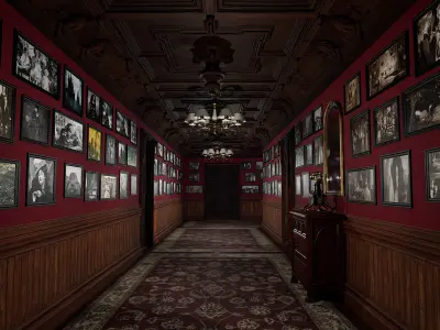 Victorian Manor Grand Chambers Elegant Hallways 3D model