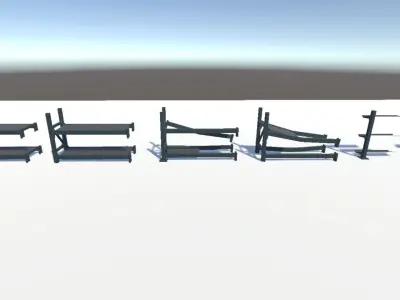 Low Rack pack Low-poly 3D model