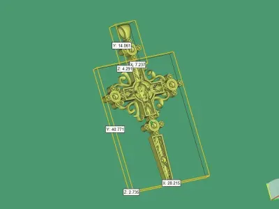 Cross with the face of Christ 3D print model purchase