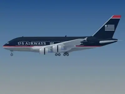US Airways Model Airbus A380 3D model