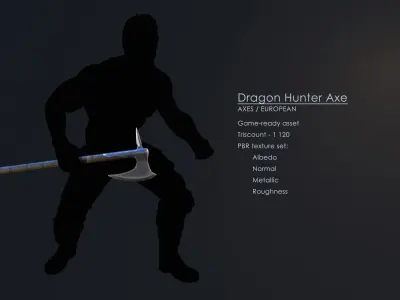 Dragon Hunter Axe Low-poly 3D model