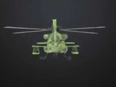 Low Poly Military Helicopter Created for My Dream  Low-poly 3D model