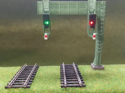 Deutsche Bahn Double Signal Bridge 1-120 resin 3D print model