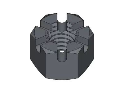 M10 Castle Nut 3D model