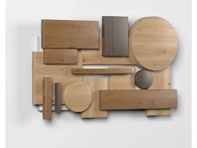 Wall shapes Decoration - Wood - 60x35 - Collection - Part 2 3D model