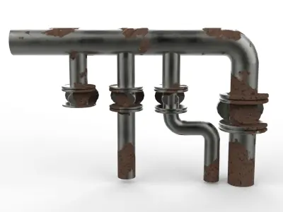 rusty pipes 3D model by ahammodullah