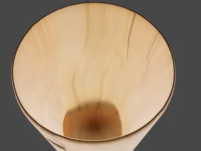 Wooden cup with ornament decoration carve on body Free low-poly 3D model