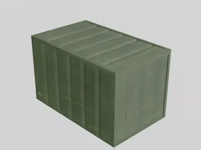 Shipping Container Green  Low-poly 3D model