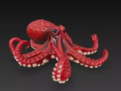 Octopus Realistic 3D Model Basic - Low Poly Realistic Low-poly 3D model