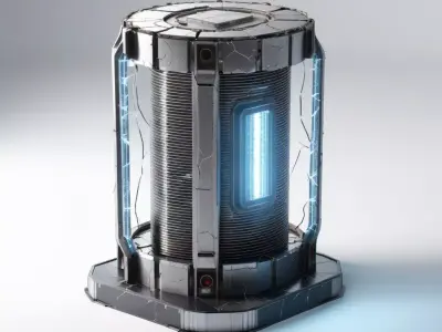 Damaged SciFi Power Cell 3D model
