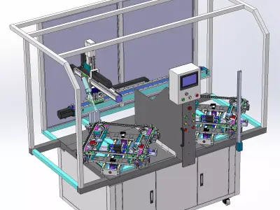 Double-station aluminum frame welding machine 3D model