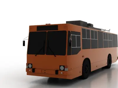 Trolleybus JUMZ-T2 mod7 Low Low-poly 3D model